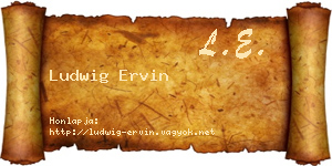 Ludwig Ervin névjegykártya